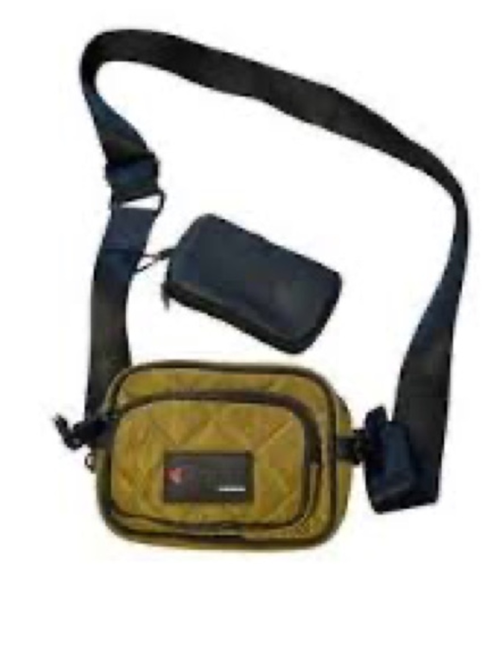 Pajar Olive Green Quilted Crossbody Travel Bag with Black Strap